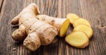 Ginger root in gels that increase the size of the penis
