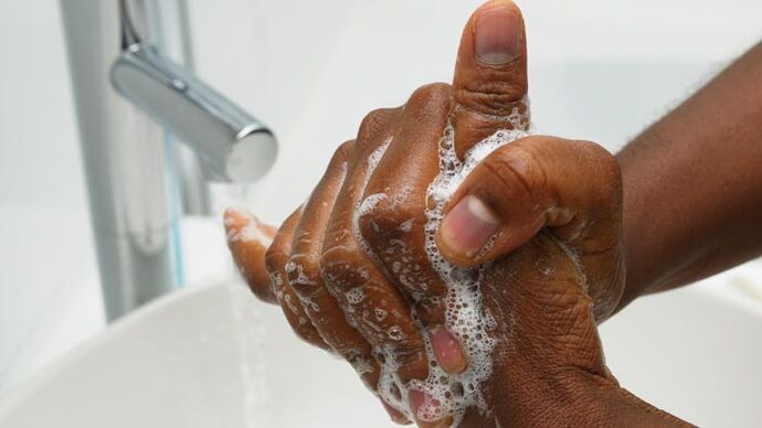 Bashing hands before penis expansion exercise